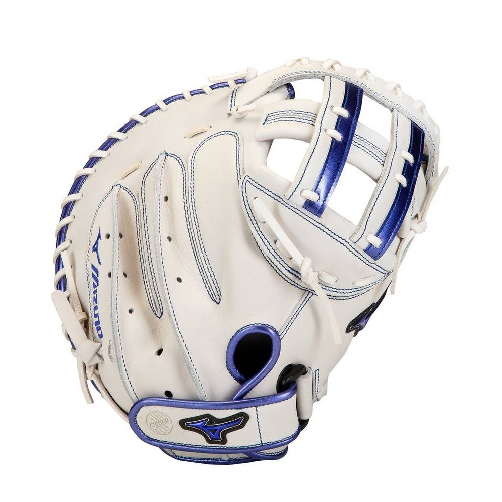 Mizuno Women's MVP Prime SE Fastpitch Softball Catcher’s Mitt 34" White/Royal (312877-UNC)